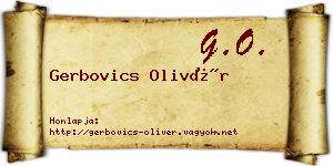 Gerbovics Olivér névjegykártya